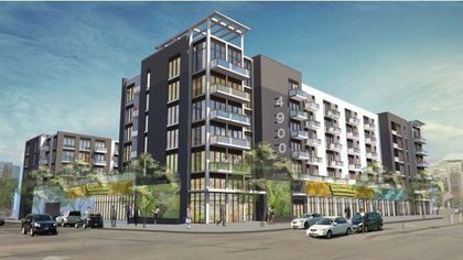 A rendering of a mixed-use project proposed at 4900 Excelsior Blvd. in St. Louis Park.